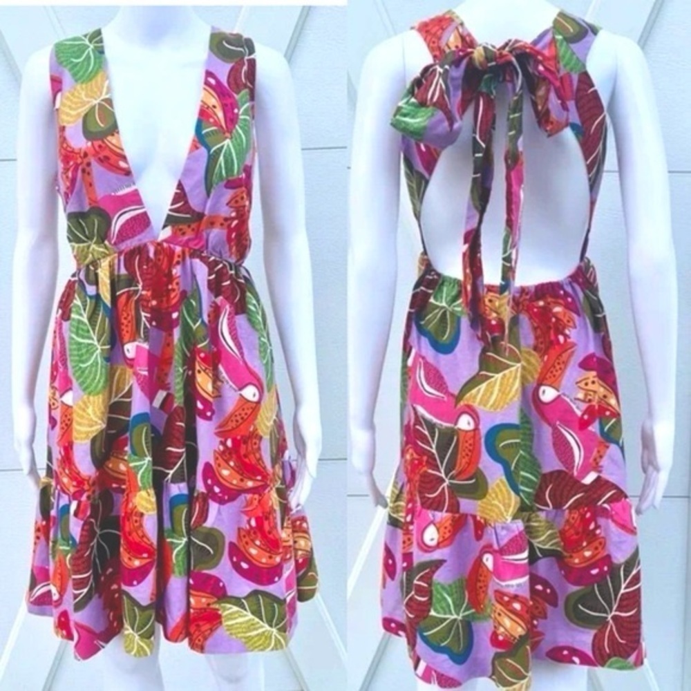 House Of Harlow Tropical Halter Dress XS - Picture 1 of 12
